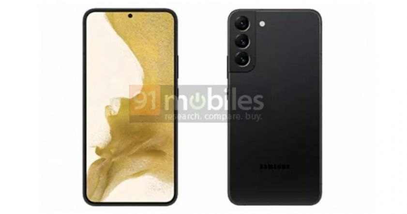 Samsung Galaxy S22 + leak render form front and back