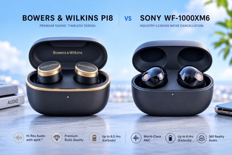 Bowers & Wilkins Pi8 vs Sony WF-1000XM6 wireless earbuds comparison