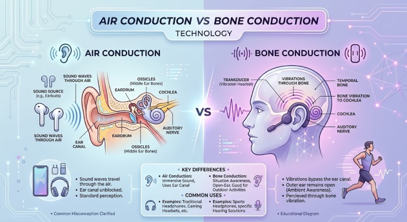  air conduction vs bone conduction headphones